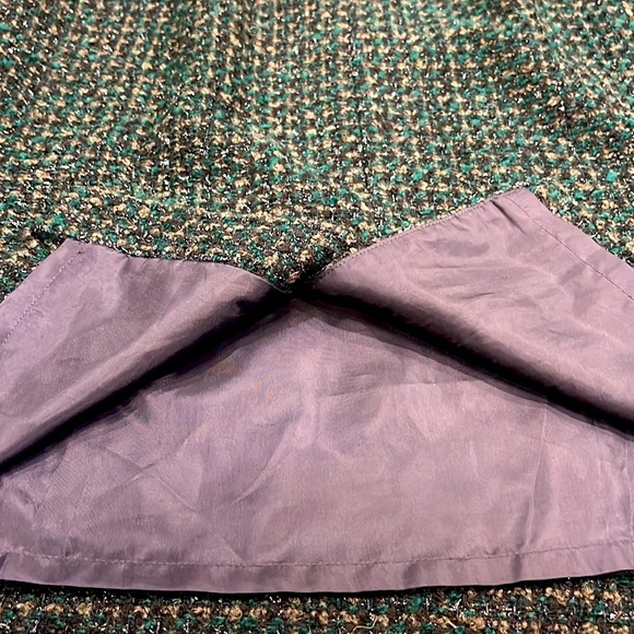 Talbots | Mixed Media Midi Sheath Dress | Green Navy Multi | Size‎ 10 - Picture 12 of 16